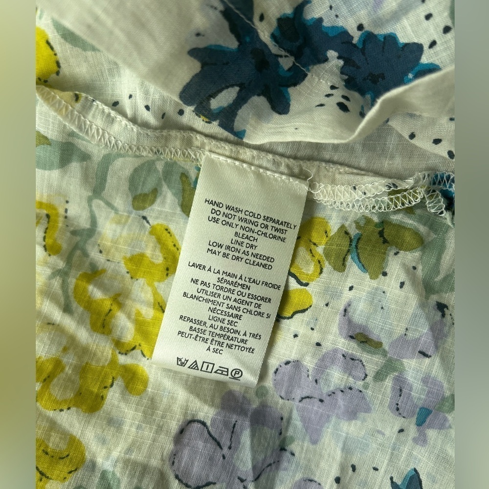 NWT Anthropologie Women’s Printed Surf Shirt in Blue Floral Motif Size XL - Picture 7 of 11